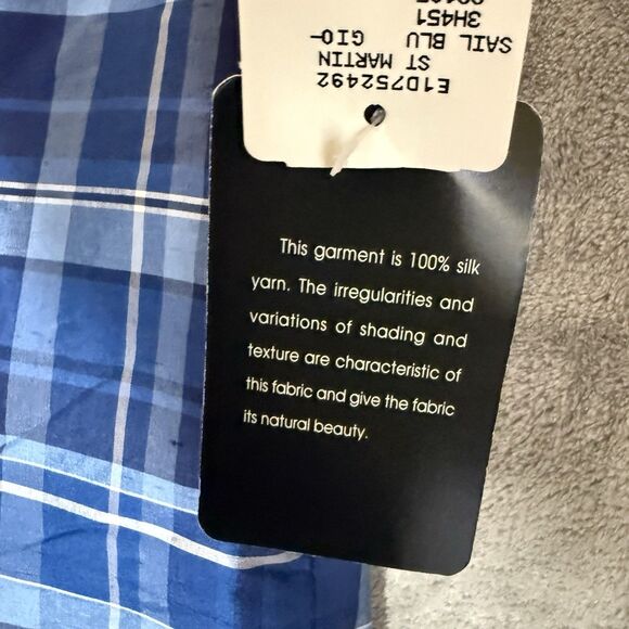 NWT Ralph Lauren Women's 2P Petite Plaid Blue 100% Silk Pants - Picture 9 of 11